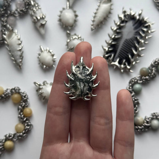 moss agate pendant