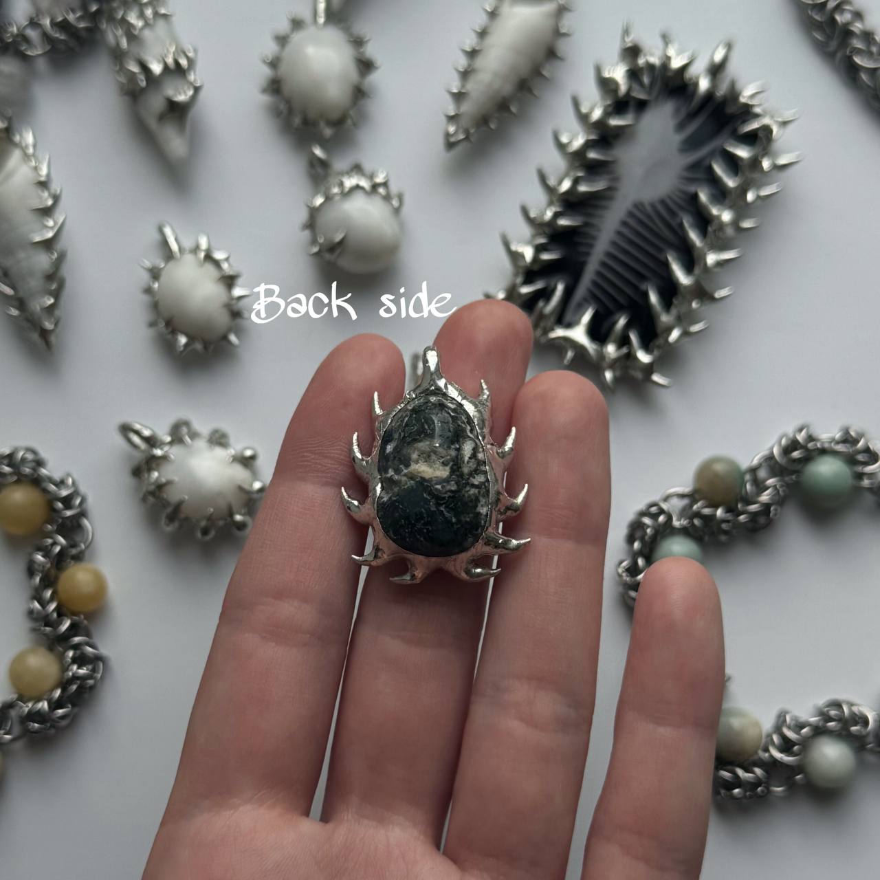 moss agate pendant